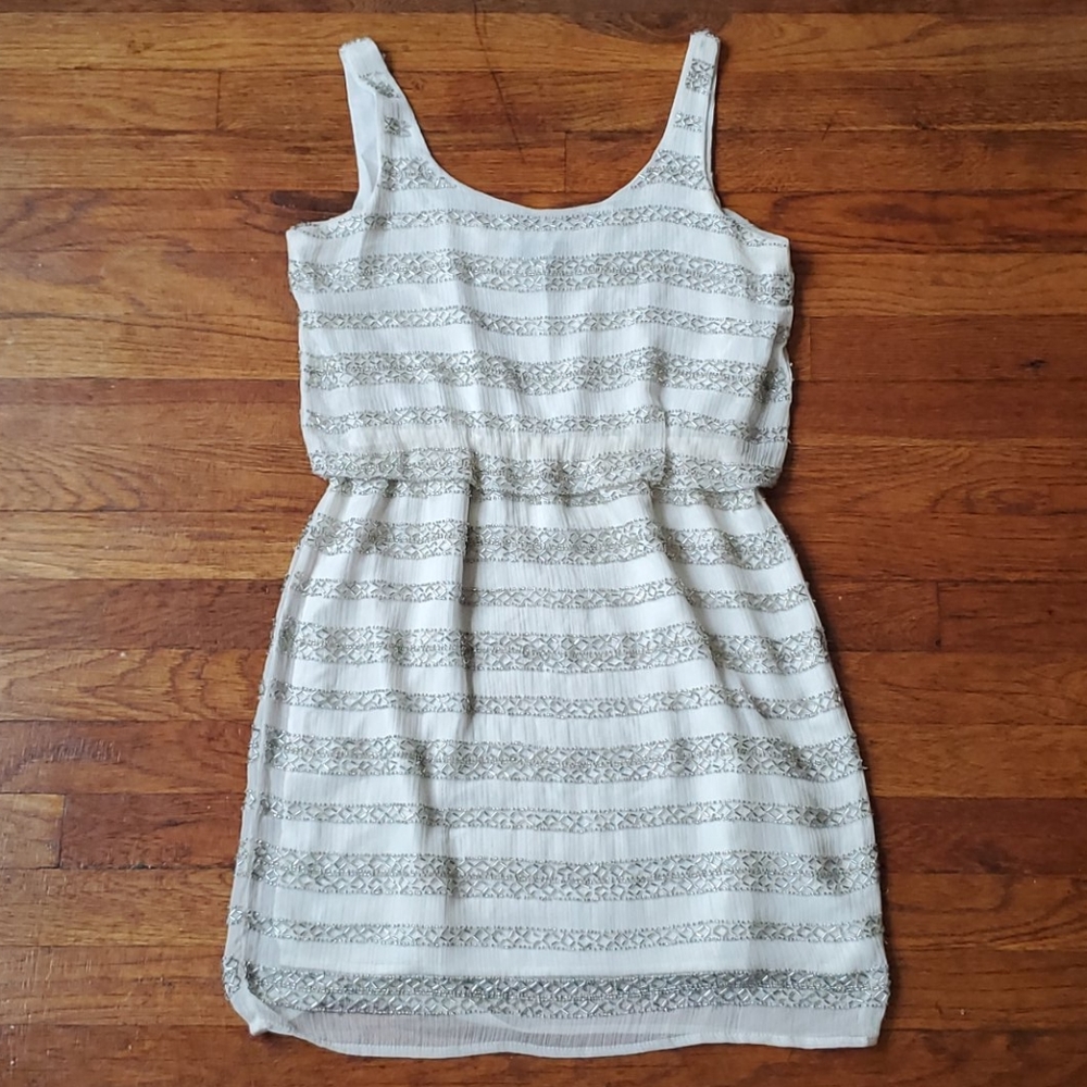 AQUA Sequin Beaded Sleeveless Dress